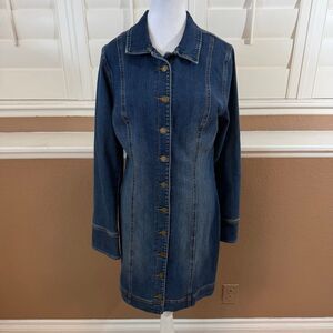 Ramy Brook Denim Long Sleeve Blue Jean Mini Dress Sz 32 Westerncore Americana XL